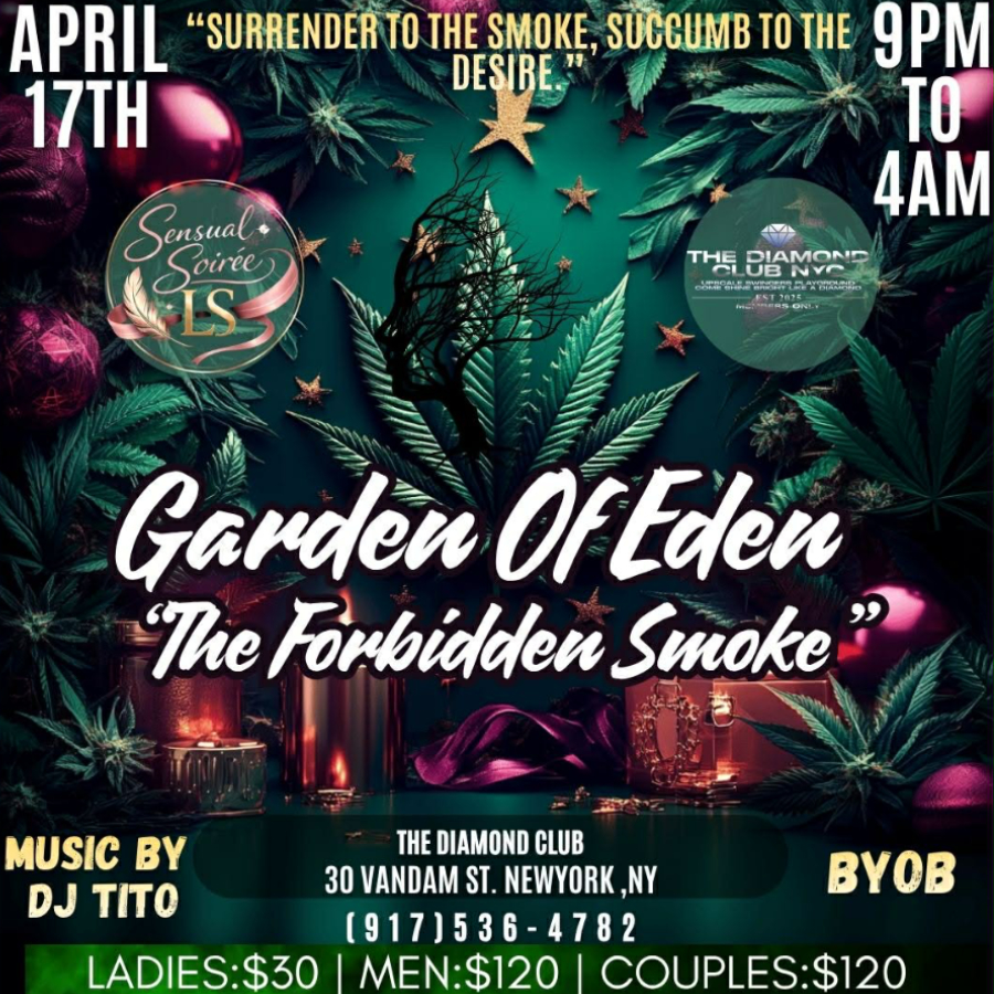Garden of Eden NYC April 17 2026 Friday nightlife event Tribeca Manhattan